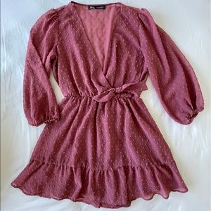 Zara Mauve Wrap Dress with details